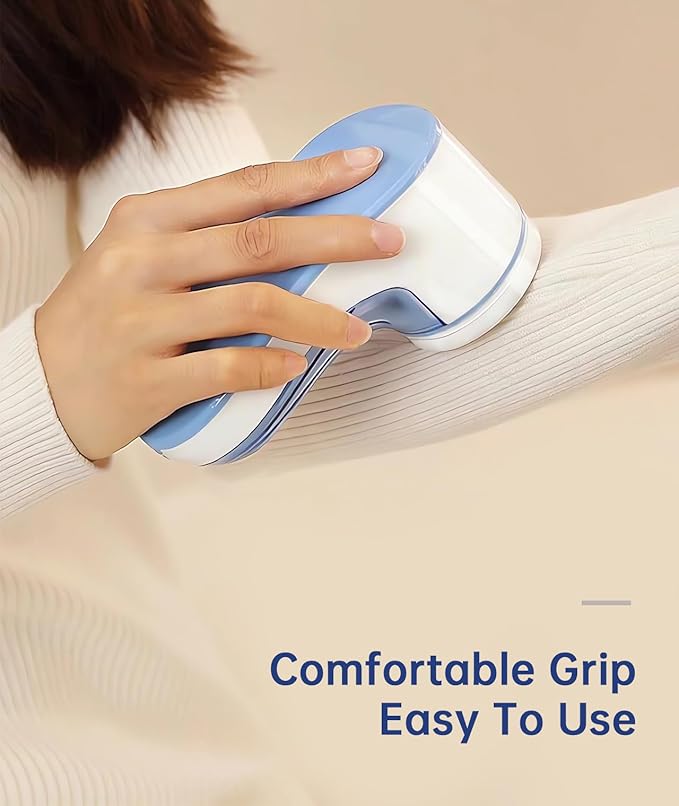 Fabric Shaver Rechargeable, Electric Lint Remover for Clothes & Furniture, Sweater Shaver & Pilling Remover, Depiller with 2 Extra Blades Included, Lint Shaver for Clothing - USB Charge