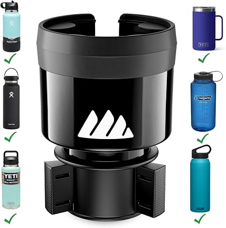 Integral Car Cup Holder Expander for Hydro Flask & Large Water Bottles