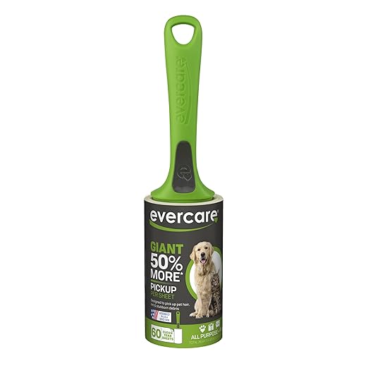 Evercare Lint Roller Pet Hair Remover Giant 60 Layers Per Roll, Green