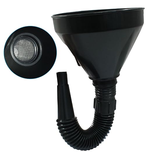 Hitefu Wide Mouth Oil Funnel with Flexible Extension Nozzle Hose