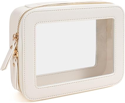 Clear American Mahjong Tile Bag, Travel Makeup Bag Cosmetic Organizer Case Waterproof Skincare Toiletry Bag with Zipper 