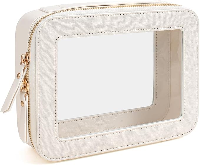 Clear American Mahjong Tile Bag, Travel Makeup Bag Cosmetic Organizer Case Waterproof Skincare Toiletry Bag with Zipper 