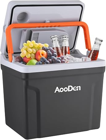 Upgrade 27 Quart (25Liter) Electric Car Cooler and Warmer with New Removable lid Design, Thermoelectric Iceless Cooler f