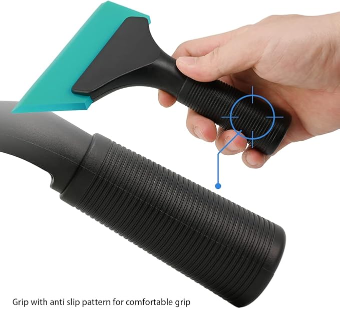 FOSHIO Small Squeegee with 5 Inch Light Blue Rubber Blade Mini Wiper Window Tinting Tools for Mirror Glass Window Cleaner with Non-Slip Handle