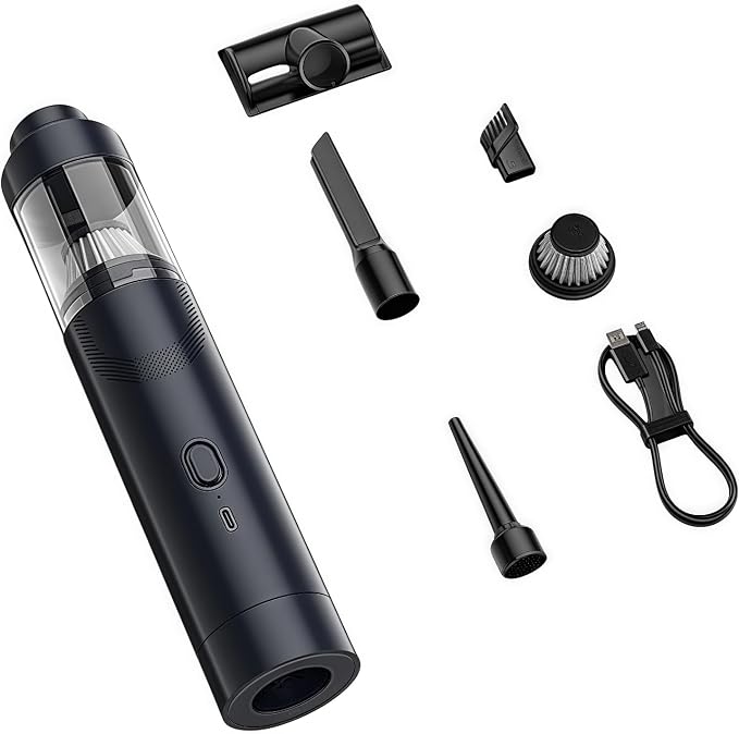 Slim V8 Mate Cordless Car Vacuum High Power 19000PA 2 Suction Modes Lightweight Portable at 1.2 lbs, USB Charge, Mini Handheld Vacuum Cleaner with Multi Accessories for Car Home Pet (Black) - Cleanova
