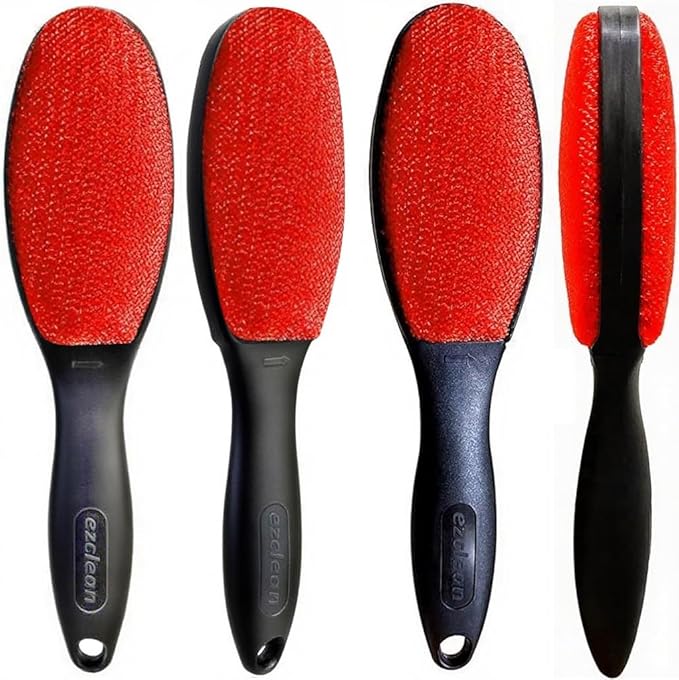 ezclean 4Pack Red Color Lint Brush for Clothes Furniture Couch, Lint Brush Pet Hair Remover for Clothes Brush, Reusable Lint Brushes for Pet Hair,Velvet Brush, Pet lint Brush, Fabric Brush