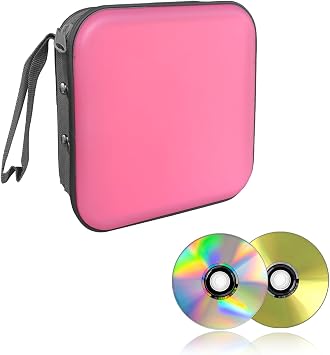 Augeny 48 Capacity CD Case, Portable DVD Hard Plastic Case Holder, Universal Wallet Disc Storage Binder for Car, Home, T