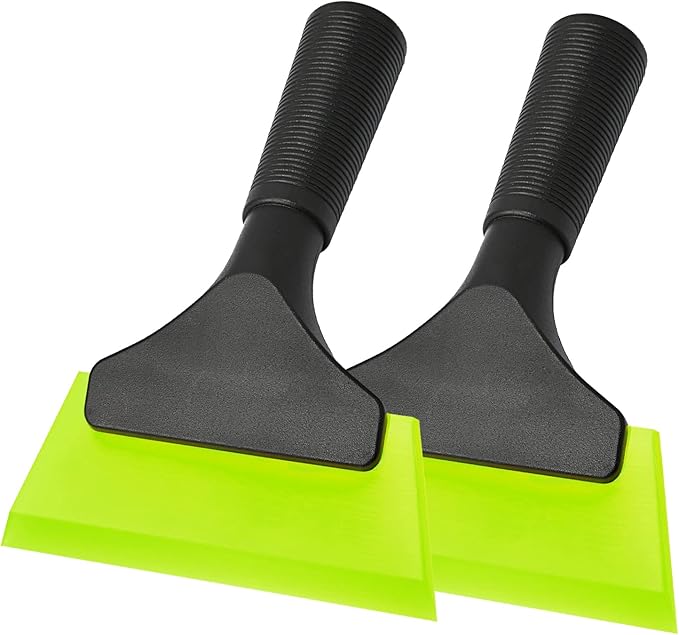 EHDIS Small Squeegee 5 inch Rubber Window Tint Windshield Scraper for Car,Glass, Mirror, Shower, Door,Bathroom Cleaning(Green, 2)