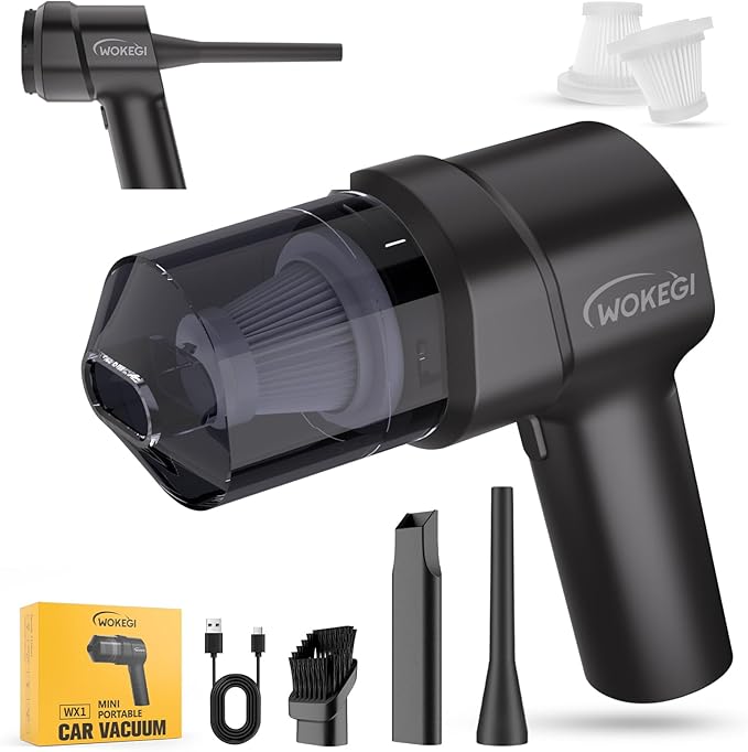 Handheld Mini Car Vacuum, 10000PA Wireless Portable Vacuum with 2000mAh Battery, 2 in 1 Vacuum Cleaner & Air Duster with Type-C Charging, Lightweight for Car, Home, Kitchen (Black)