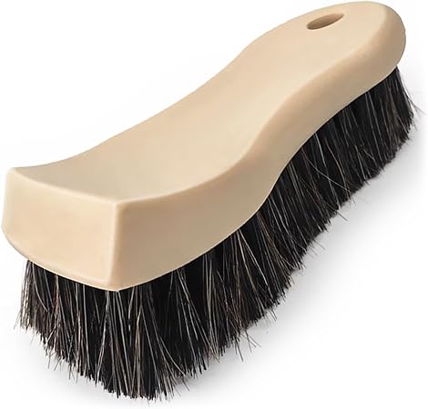 YeewayVeh Long Bristle Horse Hair Brush for Leather, Versatile Leather Cleaning Brush for Car Interior Seat, Carpet, Uph