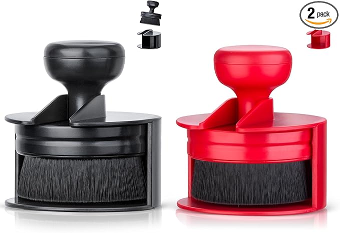 BABYSHEEP Car Tire Shine Applicator,Vegan Tire Shine Brush with Stand for Auto Detailing Cleaning Service,Black+Red (2pc)