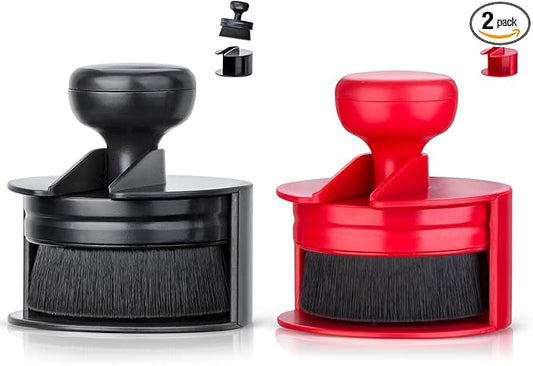 BABYSHEEP Car Tire Shine Applicator,Vegan Tire Shine Brush with Stand for Auto Detailing Cleaning Service,Black+Red (2pc)