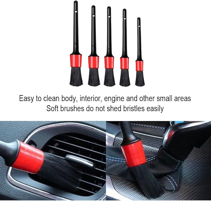 Car Detailing Brushes, Soft Bristles Interior Duster Cleaning Brush, Including Towels, Gloves, Soft-Bristle Brushes, for Auto Dashboard, Seat Gaps, Air Vents, and Home Use