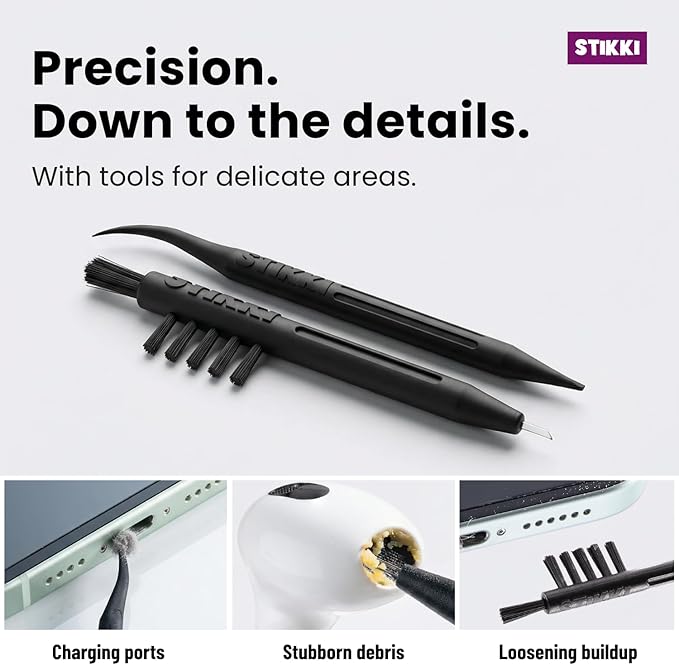 STIKKI Cleaning Putty for Electronics – Earbud & Phone Cleaning Kit with Precision Tools – Cleaner Kit & Charging Port Cleaning Compatible with iPhone & AirPod – Device Maintenance and Repair Kit