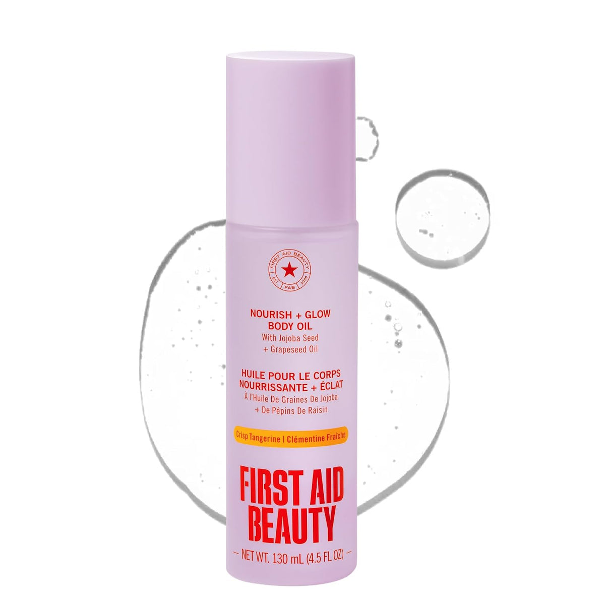 First Aid Beauty Nourish + Glow Body Oil, Crisp Tangerine Scent, 4.5 oz