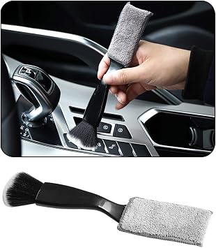 Double Head Brush for Car Clean 1Pack,Car Brushes for Detailing Interior,Car Detailing Brushes Exterior,Soft Car Detaili