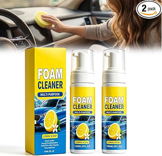 4-in-1 Multi-Enzyme Foam Cleaner, 2026 New Foam No-Rinse Cleaner, All-Purpose Foam Cleaning Spray, For Car Interior, Kit