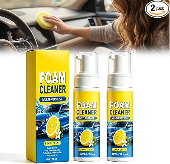 4-in-1 Multi-Enzyme Foam Cleaner, 2026 New Foam No-Rinse Cleaner, All-Purpose Foam Cleaning Spray, For Car Interior, Kit