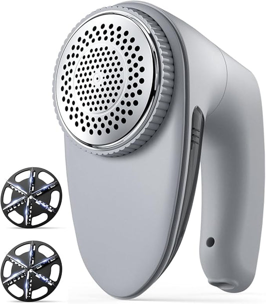 Bymore Fabric Shaver & Lint Shaver for Clothes and Furniture, Heavy Duty Sweater Shaver Lint Remover with Large 65mm Shaving Head, 6-Leaf Blades, Extra Replacement Blades for Couch, Sofa & Upholstery