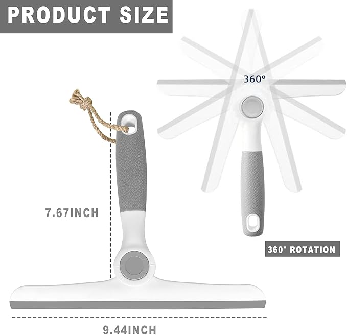 NBGYTECH Window Squeegee Household Cleaning Scraper Handheld Squeegee for Shower Glass Door Mirror Car Windshield (White Plastic Handle)