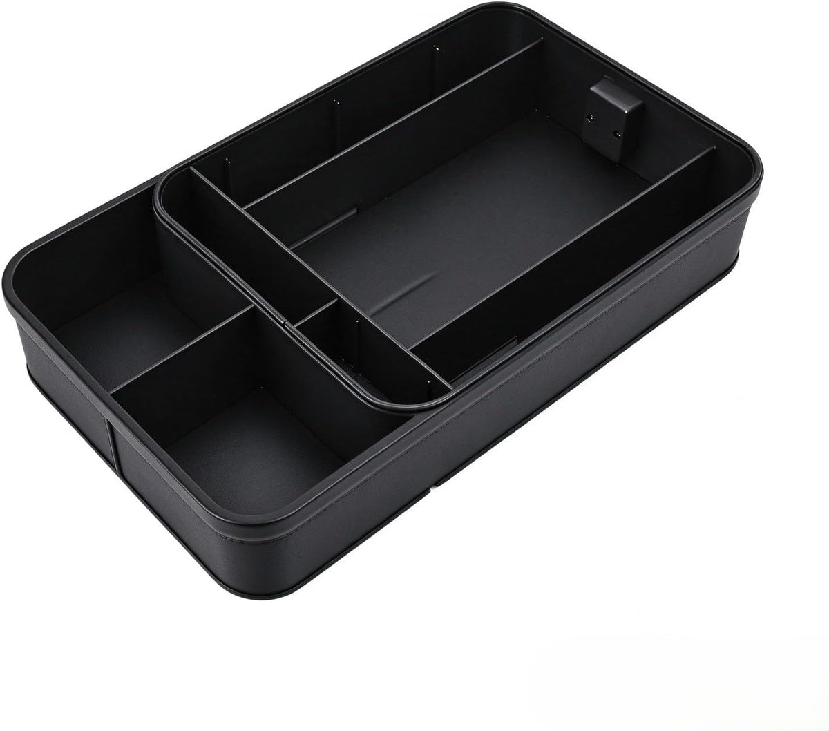 Car Armrest Extra Storage Box Black