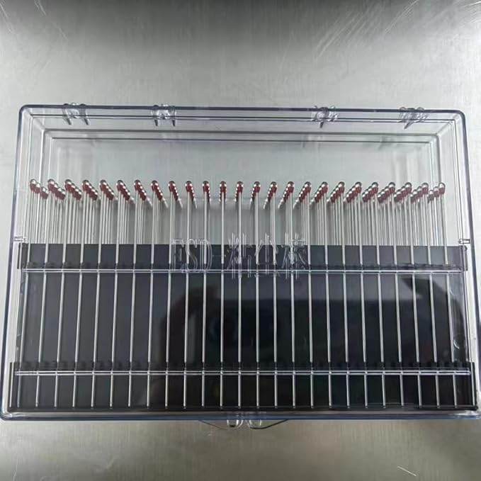 ESD Professional Stainless Steel Gel Swab Sticks for Cleaning Camera Lenses, sensors, PCB, SMT, semiconductors and Particularly Sensitive Electronics. (Red-100Packs, Electrostatic adsorption)