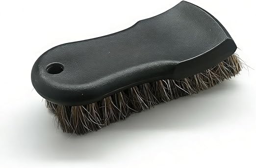 Car Leather Cleaning Brush, Soft Horse Hair Bristles Upholstery Cleaning Brush, Universal Auto Interior Carpet Detailing