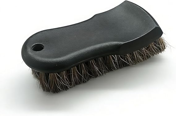 Car Leather Cleaning Brush, Soft Horse Hair Bristles Upholstery Cleaning Brush, Universal Auto Interior Carpet Detailing