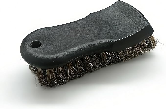 Car Leather Cleaning Brush, Soft Horse Hair Bristles Upholstery Cleaning Brush, Universal Auto Interior Carpet Detailing