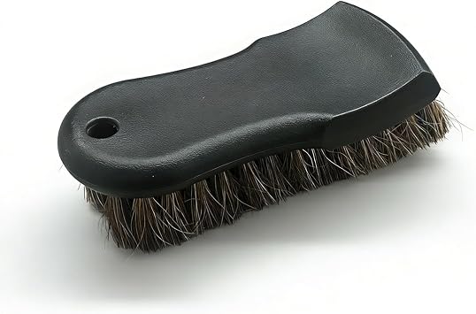 Car Leather Cleaning Brush, Soft Horse Hair Bristles Upholstery Cleaning Brush, Universal Auto Interior Carpet Detailing