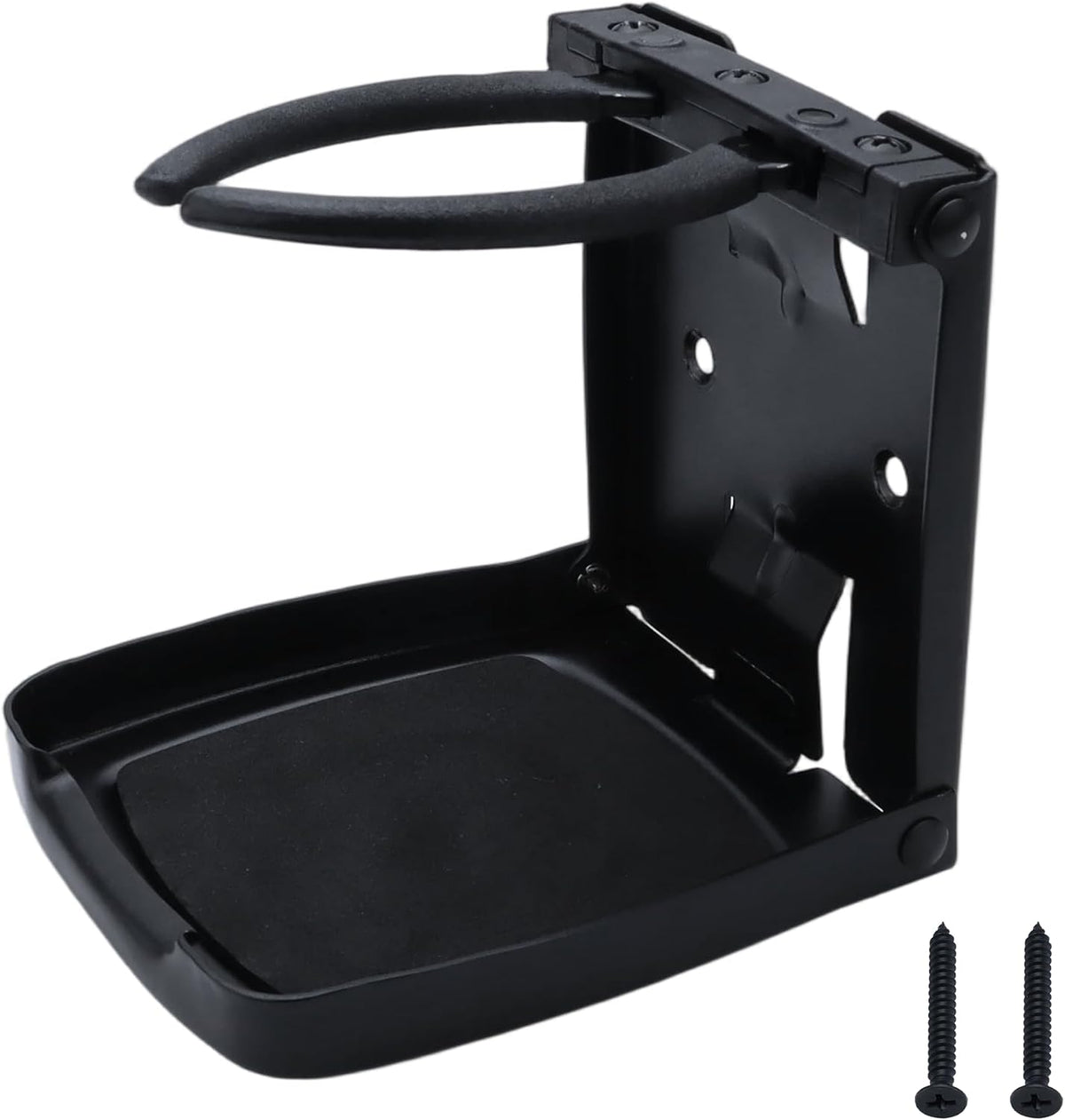 304 Stainless Steel Adjustable Folding Cup Holders,Matte Black Boat Drink Cup Holder,Folding Wall Car Desk Cup Holder for Trucks,RVs,Vans,Boats,Campers,Caravans(1 Pack)