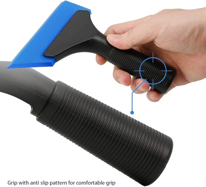 FOSHIO Small Squeegee with 5 Inch Dark Blue Rubber Blade Mini Wiper Window Tinting Tools for Mirror Glass Window Cleaner with Non-Slip Handle