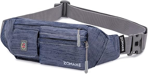 ZOMAKE Small Crossbody Fanny Pack for Women Men, Mini Runners Belt Bag with Adjustable Strap, Fashion Water Resistant Wa