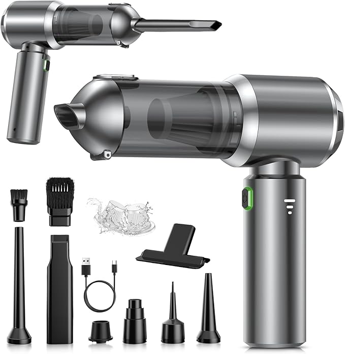 Handheld Vacuum Cleaner, 28000Pa Brushless Motor Cordless Car Vacuum Cleaner, 3-Speed Mini Hoovers with Multiple Brush Heads Hand Held Vacuum Cordless for Office, Home, Kitchen, Car, Pet Hair