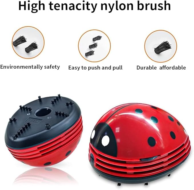 E ECSEM Mini Portable Handheld Cordless Tabletop Crumb Sweeper Desktop Dust Vacuum Cleaner Cute Cartoon Battery Operated