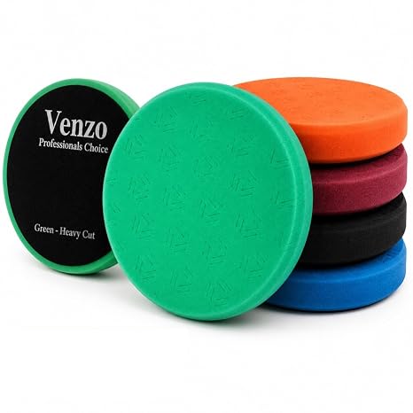6 Inch Buffing Polishing Pads Kit, 5 Pcs Foam Pads for 150mm Backing Plate, Cutting Polishing & Waxing Pads for RO/DA/GA
