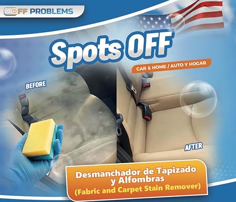 Spots Off Car & Home Fabric and Carpet Stain Remover, 32 oz Spray Bottle, Made in USA