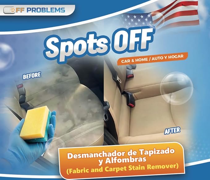 Spots Off Car & Home Fabric and Carpet Stain Remover, 32 oz Spray Bottle, Made in USA