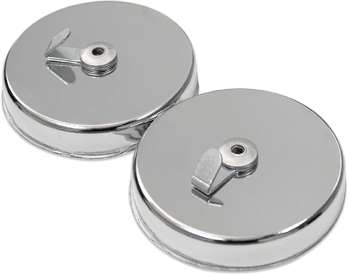 Master Magnetics Magnetic Window Décor Hooks - 2.63" Diameter, 0.750" Thick, Chrome, Pack of 2, 07254