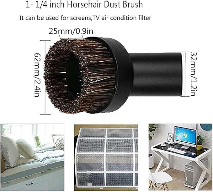 1 1/4 inch Vacuum Attachments Brushes Kit 1-1/4 inch 1-3/8 inch Vacuum Cleaner Accessories for 32mm and 35mm Standard Hose