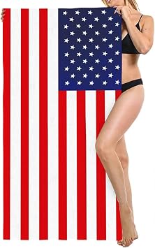Adult Oversized Beach Towel American Flag Sandproof Microfiber Woman Beach Towels Quick Dry Lightweight Travel Towels 30