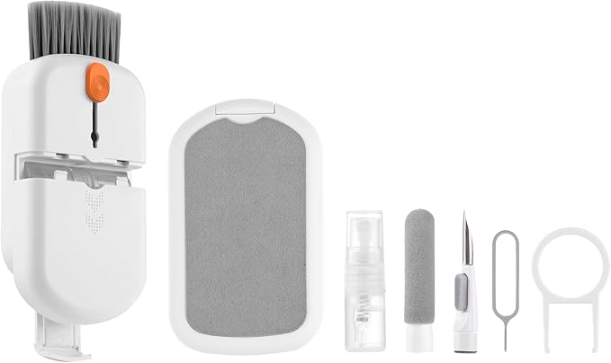 10-in-1 Computer Cleaning Kit, Keyboard Cleaning Kit with Retractable Brush, Keycap Puller, Screen Cleaner for Laptop, PC, MacBook, iPhone, AirPods, Camera Lens