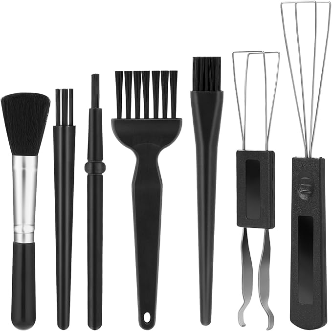 7 Pcs Keyboard Cleaning Kit with Keycap Puller Switch Puller Multifunctional Keycaps Removal Tool Mini Anti-Static Dust Brush Keyboard Key Remover for Computer Keyboards Motherboard Camera Small Space