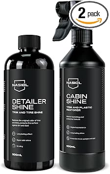 Nasiol Cabinshine Plastic Restorer and Detailershine Tire Shine Set