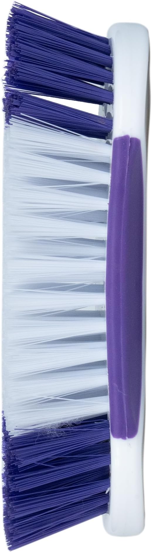 Fabuloso Cleaning Brush, Compact Hand Scrub Brush with Easy Grip Rubber Texture for Kitchen, Bathroom, Tile, Baseboards and Floors, Firm Bristles for Indoor Surface Cleaning, White & Purple, 6 Inch