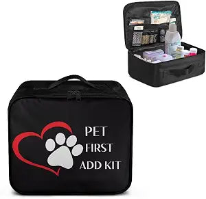 First Aid Kit Bag Pet Paw Hearts Print Empty Medic Bag for Pet Friendly Households and Outdoor Adventures Featuring Wear