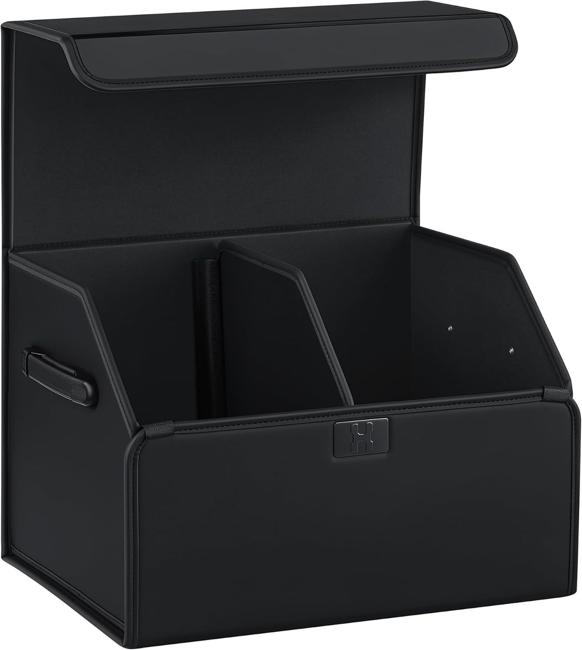 Car Trunk Organizer for SUV & Sedan - Magnetic Lid, Large Capacity PU Leather Waterproof Foldable Storage Box, Adjustable Dividers and Side Handles, Tools, Snacks & Auto Accessories, 16.5"x13"x11.4"