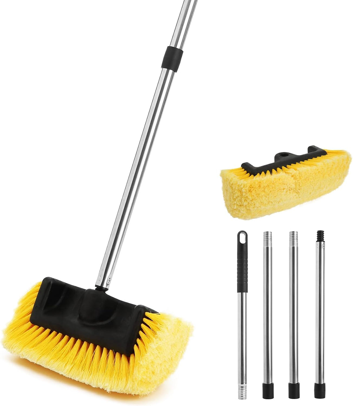 Five-Sided Car Wash Brush with 61" Long Handle No Scratch