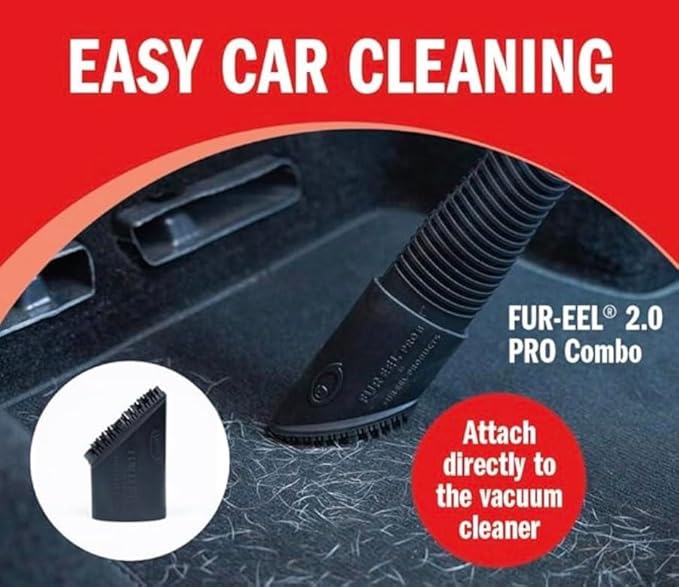 Buff Brite Fur Remover PRO II (2.0) with Fang Adapter - Dog and Cat Grooming Tool, Vacuum Attachment for Pet Hair Removal