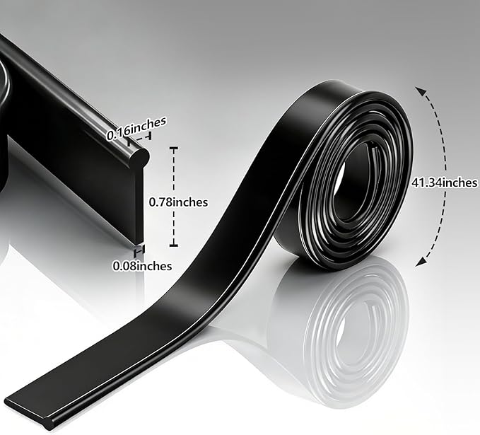 41-Inch High Elasticity Replacement Silicone Squeegee Strips, for Windows Glass Shower Door Cleaning, Durable and Easy to Install